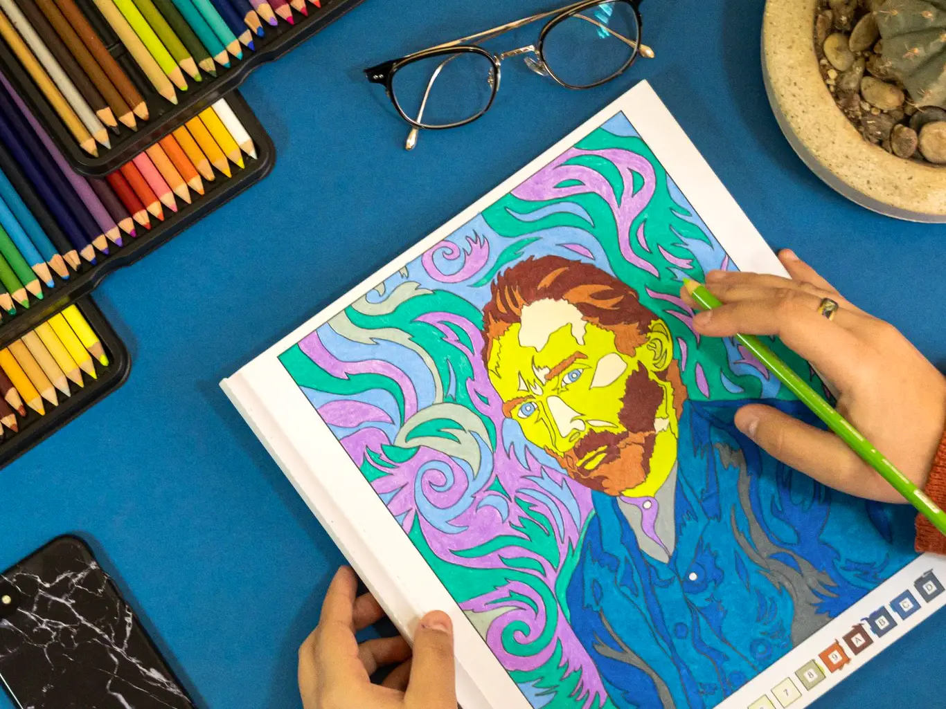 Colouring page printed at home from a PDF